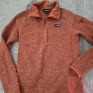 Patagonia Womens Better Sweater Quarter Zip Fleece Pullover Size Small Orange Co